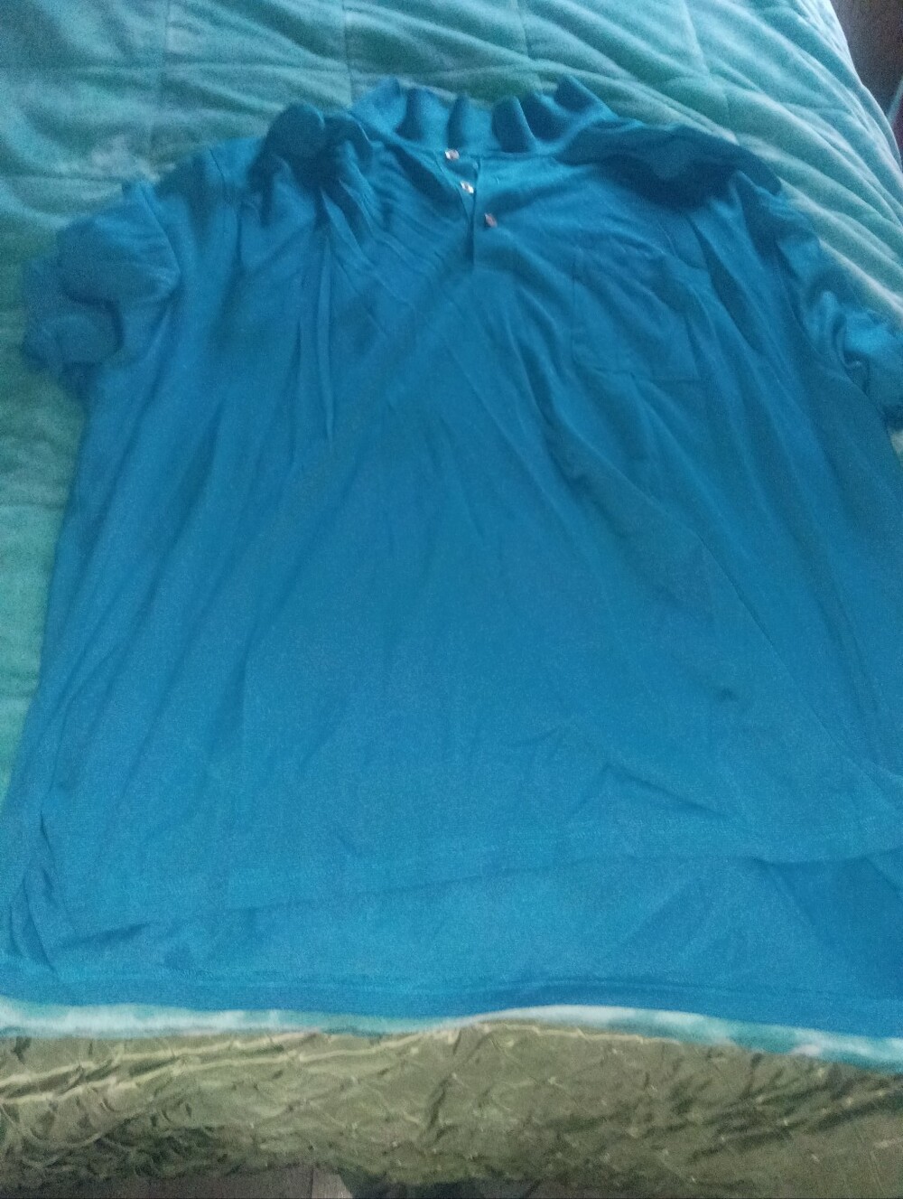 Men's Bright Blue Polo Shirt - Lightweight Short Sleeve- Vanheusen